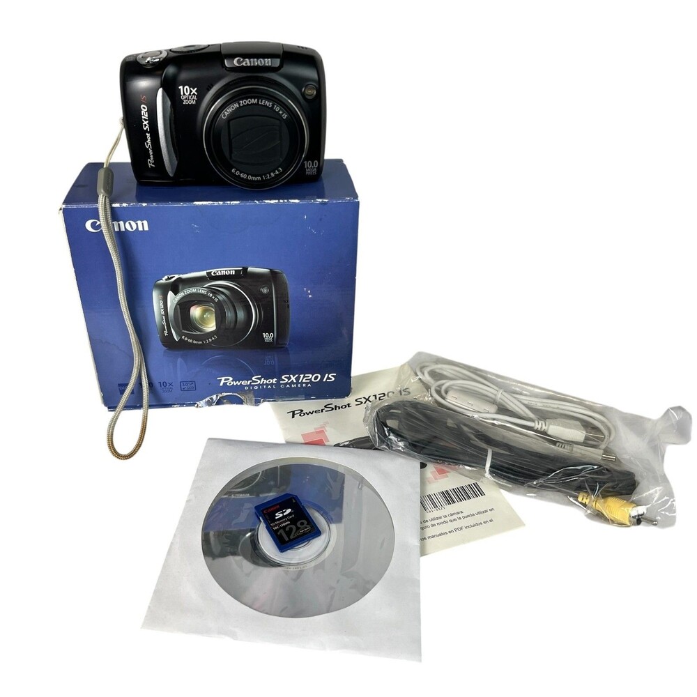 Canon Powershot SX120 IS 10x Zoom Digital Camera Works Great Tested Nice